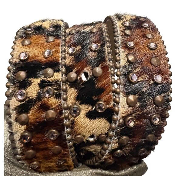 B.B. Simon Divinity Belt Crystal Crown Collection in Leopard main image 6